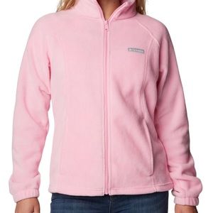 Columbia Light Pink Full-Zip Teddy Fleece Jacket